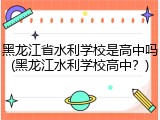 黑龙江省水利学校是高中吗(黑龙江水利学校高中？)
