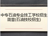 中专石油专业技工学校招生简章(石油技校招生)