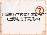 上海电力学校是几本职高的(上海电力职高几本)