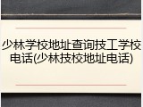 少林学校地址查询技工学校电话(少林技校地址电话)