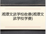 湘潭文武学校收费(湘潭文武学校学费)