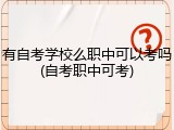 有自考学校么职中可以考吗(自考职中可考)