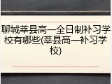 聊城莘县高一全日制补习学校有哪些(莘县高一补习学校)