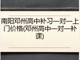 南阳邓州高中补习一对一上门价格(邓州高中一对一补课)