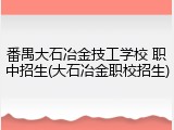 番禺大石冶金技工学校 职中招生(大石冶金职校招生)