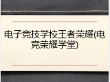 电子竞技学校王者荣耀(电竞荣耀学堂)