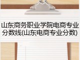 山东商务职业学院电商专业分数线(山东电商专业分数)