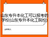 山东专升本化工可以报考的学校(山东专升本化工院校)