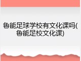 鲁能足球学校有文化课吗(鲁能足校文化课)