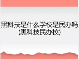 黑科技是什么学校是民办吗(黑科技民办校)