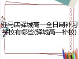驻马店驿城高一全日制补习学校有哪些(驿城高一补校)