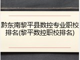 黔东南黎平县数控专业职校排名(黎平数控职校排名)