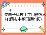 西安电子科技中学口碑怎么样(西电中学口碑如何)