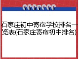 石家庄初中寄宿学校排名一览表(石家庄寄宿初中排名)