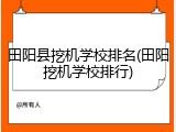 田阳县挖机学校排名(田阳挖机学校排行)