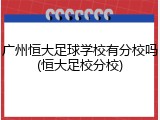 广州恒大足球学校有分校吗(恒大足校分校)