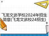 飞龙文武学校2024年招生简章(飞龙文武校24招生)