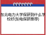 东北电力大学保研到什么学校好(东电保研推荐)