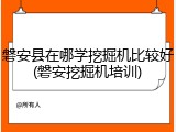 磐安县在哪学挖掘机比较好(磐安挖掘机培训)