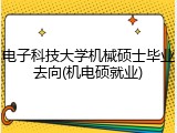 电子科技大学机械硕士毕业去向(机电硕就业)