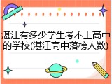 湛江有多少学生考不上高中的学校(湛江高中落榜人数)