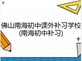 佛山南海初中课外补习学校(南海初中补习)