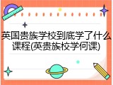 英国贵族学校到底学了什么课程(英贵族校学何课)