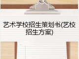 艺术学校招生策划书(艺校招生方案)