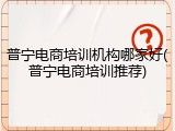 普宁电商培训机构哪家好(普宁电商培训推荐)