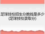 足球技校招生分数线是多少(足球技校录取分)