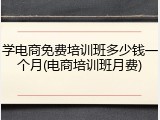 学电商免费培训班多少钱一个月(电商培训班月费)