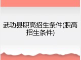 武功县职高招生条件(职高招生条件)
