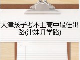 天津孩子考不上高中最佳出路(津娃升学路)