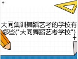 大同集训舞蹈艺考的学校有哪些("大同舞蹈艺考学校")
