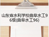 山东省水利学校曲阜水工96级(曲阜水工96)