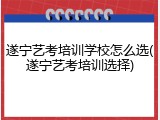 遂宁艺考培训学校怎么选(遂宁艺考培训选择)