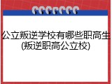 公立叛逆学校有哪些职高生(叛逆职高公立校)