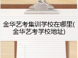 金华艺考集训学校在哪里(金华艺考学校地址)