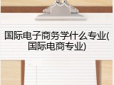 国际电子商务学什么专业(国际电商专业)