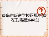 青岛市叛逆学校正规的(青岛正规叛逆学校)