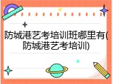 防城港艺考培训班哪里有(防城港艺考培训)
