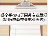 哪个学校电子商务专业最好就业(电商专业就业强校)