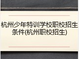 杭州少年特训学校职校招生条件(杭州职校招生)