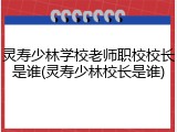 灵寿少林学校老师职校校长是谁(灵寿少林校长是谁)