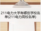 211电力大学有哪些学校名单(211电力高校名单)