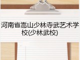 河南省嵩山少林寺武艺术学校(少林武校)