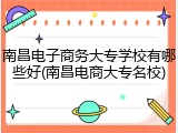 南昌电子商务大专学校有哪些好(南昌电商大专名校)