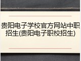 贵阳电子学校官方网站中职招生(贵阳电子职校招生)