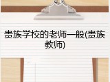 贵族学校的老师一般(贵族教师)
