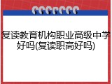 复读教育机构职业高级中学好吗(复读职高好吗)